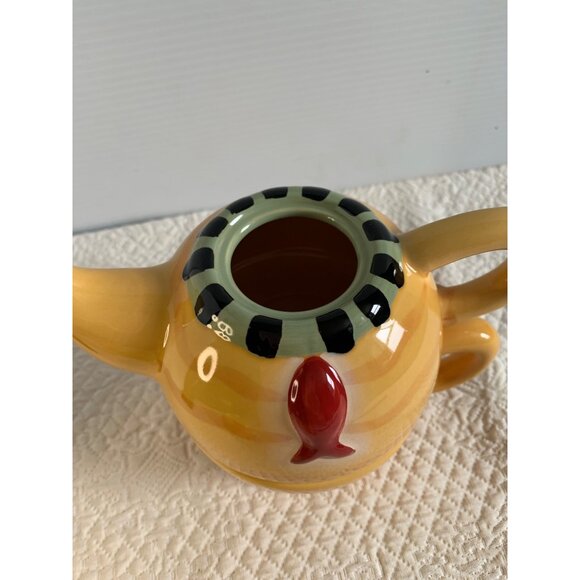 THT Designs Cat Teapot Stacked Cup and Pot Set Cat with fish tag - Picture 5 of 9